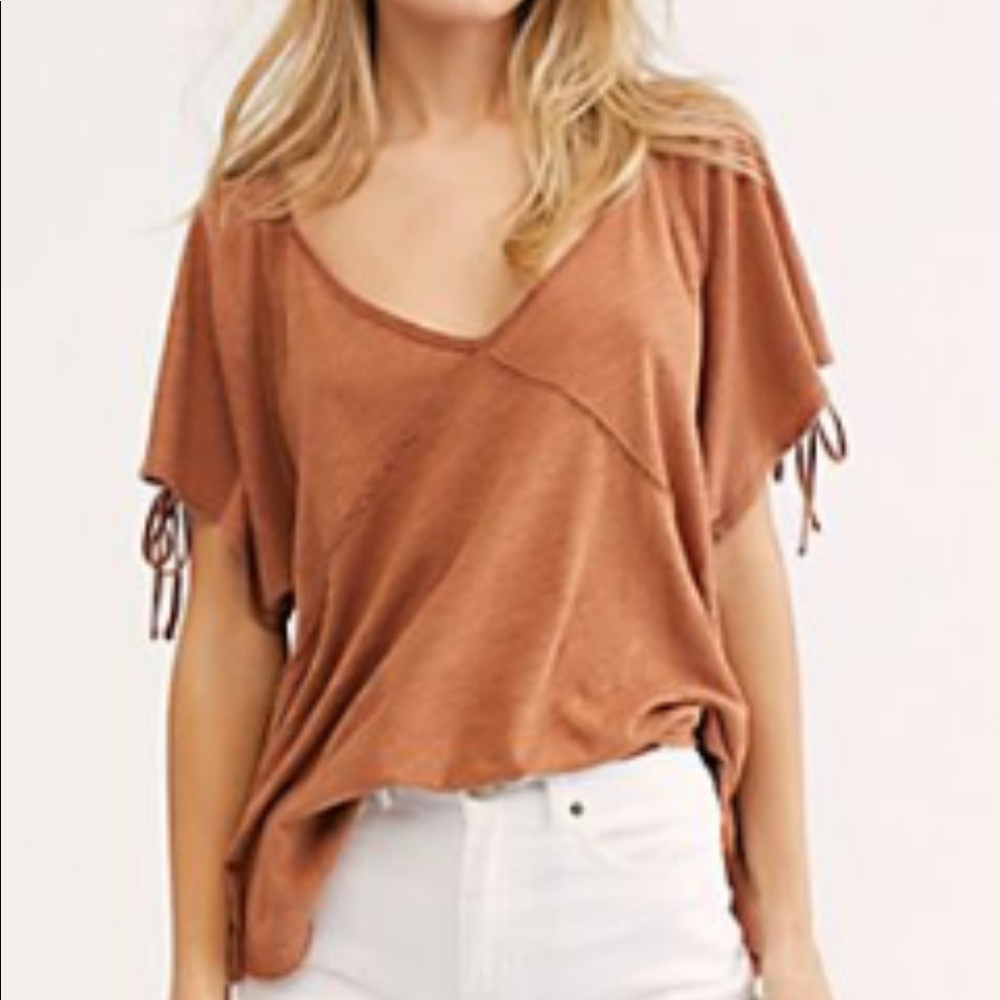 Free people open shoulder detail shirt